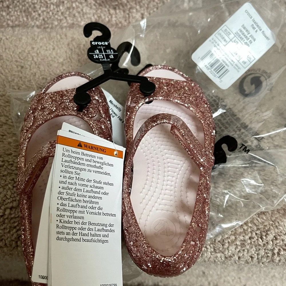 New Crocs Toddler Girl Isabella Flower Flat Sandal - Picture 10 of 13